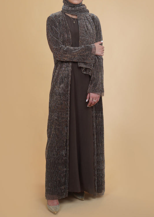 Chocolate Brown Moonlight Abaya Set
