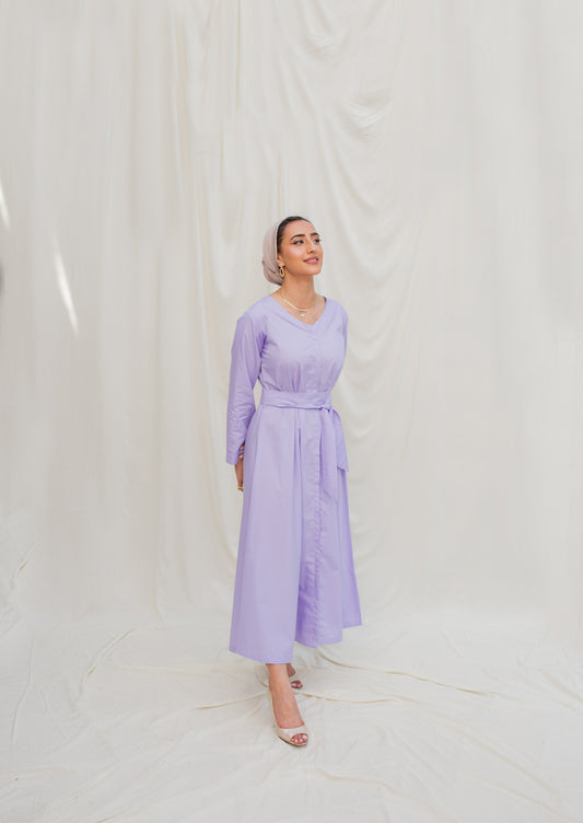 Periwinkle Cotton Wrap Dress